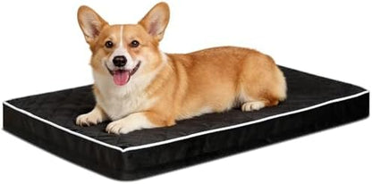 NUPIDA Orthopedic Large Dog Bed for Crate with Washable Cover, 35x22, Black