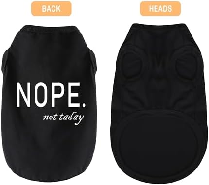Discover Cozy Cotton Canine Wear: Soft, Lightweight, and Breathable Dog Shirt Vest with Eye-Catching Graphics(Nope not Today), Keeping Your Furry Friend Warm and Comfy! Black XL