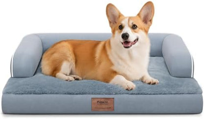 MEKIY Orthopedic Waterproof Dog Bed Pet Couch with Bolster for Medium Dogs