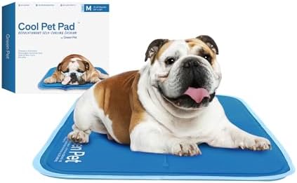 The Green Pet Shop Cool Pet Pad - Medium, Blue - Self-Cooling, Pressure Activated Mat for Dogs & Cats from 21-45 lbs - Non-Toxic Gel, No Water Needed