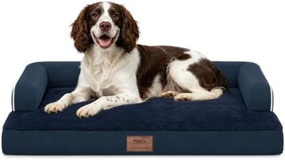 MEKIY Orthopedic Waterproof Dog Bed with Bolster for Extra Large Size Dogs
