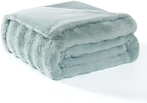 Modern Threads Water-Resistant Faux Rabbit Fur Pet Blanket for Dogs & Cats – Ultra-Soft Couch, Bed & Crate Protector, 50x60 Light Blue