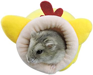WishLotus Mini Soft and Warm Hamster House - Cute Non-Slip Sleeping Nest for Dwarf Hamsters, Mini Hedgehogs and Small Pets (Yellow)