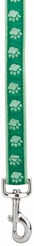 Casual Canine TwoTone Pawprint Dog Lead, 6-Foot x 1-Inch, Black