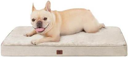EHEYCIGA Orthopedic Dog Crate Beds for Medium Dogs, 30x20Inch, Beige
