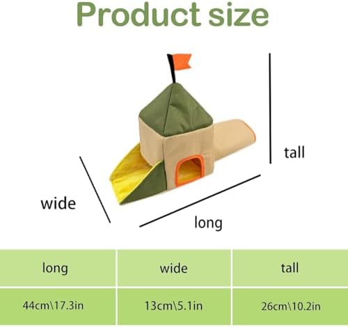 Hamster Hideout Tunnel, Castle Toy Play Tube for Small Pets, 3 Cave House for Gerbil, Mouse, and Small Rodents Chinchilla Rat Hedgehog