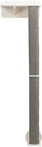 Trixie Cat Wall Furniture Set 1 - Customizable Cat Wall Climbing Set - with Climbable Scratching Post and Elevated Plattform - with Durable Sisal Rope - in White/Gray