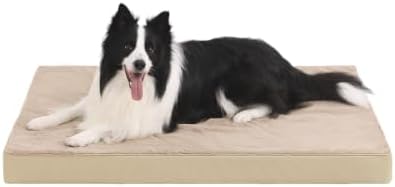 KSIIA Orthopedic Dog Bed for Large Dogs with Waterproof Lining, Khaki,41x27