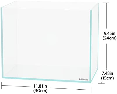 LANDEN Aquarium 30N 3.2 Gallon Nano Ultra Clear Glass Rimless Fish Tank