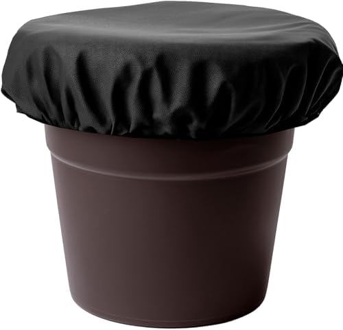 Horse Bucket Cover - Waterproof Bucket Cover for Feed Buckets for Horses, 210T Ripstop Polyester, Fits 2-5 Gallon (8-20 Quart), Cold-Flexible Daily-Use Cover (Black) - 1 pc