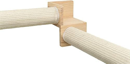 Trixie Cat Wall Furniture Set 5 - Cat Wall Corner Scratcher, Climbing Shelves - 2 Sisal Rope Scratching Posts - Elevated Shelf - Natural/White
