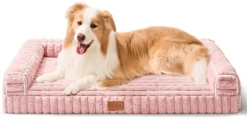 Orthopedic Large Dog Bed Furry Pet Bed, Washable Cover 48''X30''