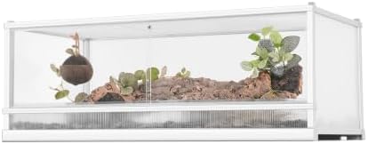 88 Gallon Reptile Tank, Reptile Enclosure for Easy Maintenance, Top Screen Ventilation & Glass Sliding Door 48''x24''x18''