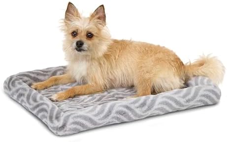 MidWest Homes for Pets QuiteTime Deluxe Wave Bolster Bed for Small Dogs; Easily Machine Wash and Dry; Gray; 24"; 40224-WVGY