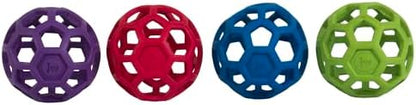 JW Pet HOL-ee Roller, Natural Rubber, Medium 4.5in, Colors May Vary