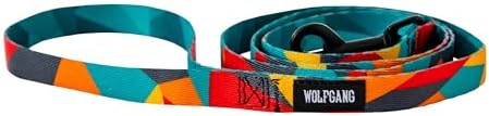 Wolfgang Premium Leash for Small Medium Large Dogs, Made in USA, ShatterShapes Print, Small (5/8 Inch x 4 Feet)