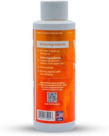 Toltrazuril 10.0% for Horses, Dogs, Cats,120mL/4 Ounce, for Non-Food Chain Animals, Alfalfa
