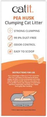 Catit Go Natural Pea Husk Clumping Cat Litter 12.3 lb, Natural (Pack of 2)