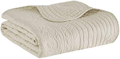Madison Park Luxe Damask Stitching Throw Blanket, 60"x72"