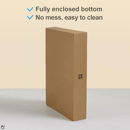 Large Cat Scratcher Bed with Oval Curved Nesting Design, Sink-Inspired Shape, Rectangular Edges for Easy Cleaning, Corrugated Cardboard with Kraft Paper, for Indoor Cats