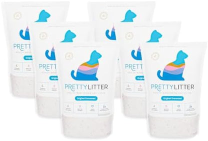 PrettyLitter Health Monitoring Cat Litter, Unscented, 6-Pack, 6 lb. Bags