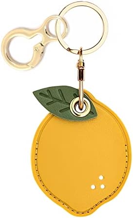 BORKUANA PU Leather Keychain Holder Protective Case Compatible with AirTag