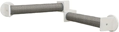Trixie Cat Wall Furniture Set 5 - Cat Wall Corner Scratcher, Climbing Shelves - 2 Sisal Rope Scratching Posts - Elevated Shelf - Gray/White
