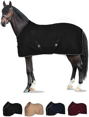 HORZE Kiel Horse Blankets for Real Horses, Fleece Horse Cooler Sheet