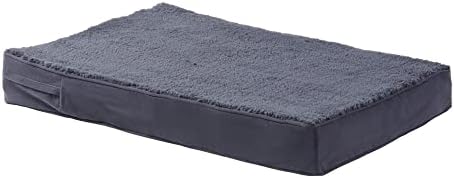 Happy Hounds Oscar Rectangle Orthopedic Foam Sherpa Dog Bed, Large (48 x 36 in.), Prussian Blue
