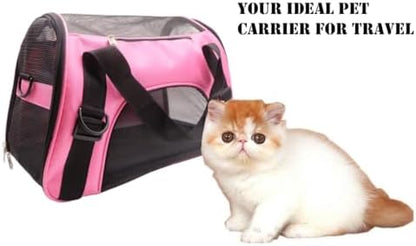 ZaneSun Cat Carrier,Soft-Sided Pet Travel Carrier for Cats,Dogs Puppy Comfort Portable Foldable Pet Bag Airline Approved (LightPink)