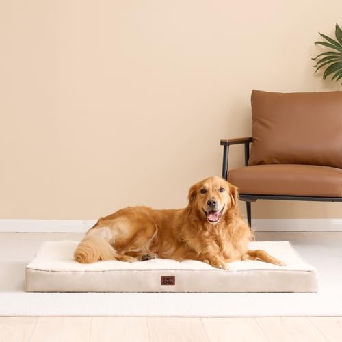 EHEYCIGA Orthopedic Dog Bed Large with Removable Washable Cover, 50IN Camel