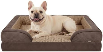 INVENHO Orthopedic Medium Dog Dogs, Egg-Crate Foam Dog Couch with Washable Removable Cover, Waterproof Lining and Nonskid Bottom