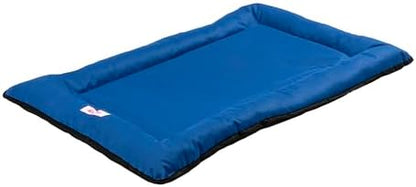 DBD3004D-M Archie 29.5" x 22.5" Traditional Oxford Waterproof Indoor/Outdoor Hand-Washable Memory Foam Camping Pet Bed, Cobalt