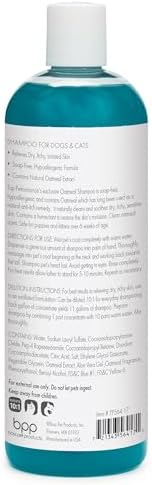 Top Performance Oatmeal Dog Shampoo and Cat Shampoo, 17 Oz. – Provides Remedy for Dry, Irritated and Itchy Skin on Pets