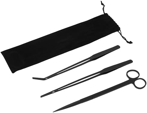 Mandala Crafts Black 10 Inch Aquascaping Tools Kit for Aquarium Terrariums
