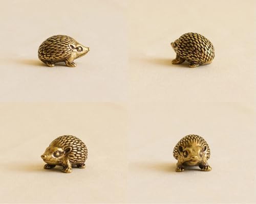 Miniature Hedgehog, Dollhouse Miniature Retro Brass Hedgehog Statue Ornament, Mini Micro Garden Landscaping Decoration