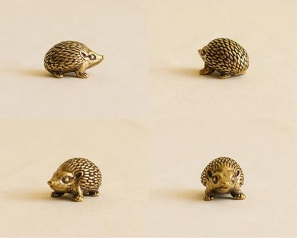 Miniature Hedgehog, Dollhouse Miniature Retro Brass Hedgehog Statue Ornament, Mini Micro Garden Landscaping Decoration