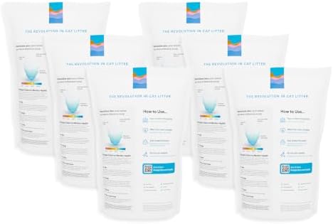 PrettyLitter Health Monitoring Cat Litter, Unscented, 6-Pack, 6 lb. Bags