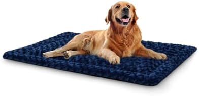 Exsnugy Washable Dog Bed Mat Large Size Fluffy Pet Crate Pad 42x28 XL