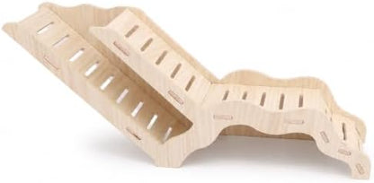 Large Size Syrian Hamster Explorer Set - Snap-Together Wooden Burrow with Panoramic Window,Natural Chew-Safe Design Decorative Landscaping Digging Peeping Hide Underground Fun for Cage Enrichment