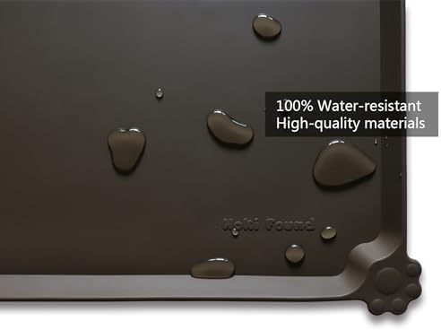 Hoki Found Large Silicone Pet Food Mats Tray - Non Slip Pet Dog Cat Bowl Mats Placemat - Dog Pet Cat Feeding Mat - Waterproof Dog Cat Food Mats -Pet Water Mats for Floors - Coffee