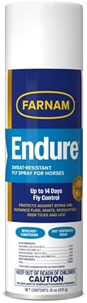 Farnam Endure Fly Spray for Horses, Long-Lasting Fly Repellent, 15 oz Spray