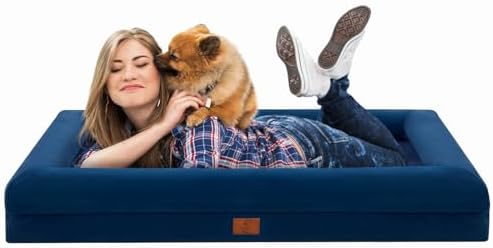 Jumbo Waterproof Dog Bed for Extra Large Size Dogs with Bolster