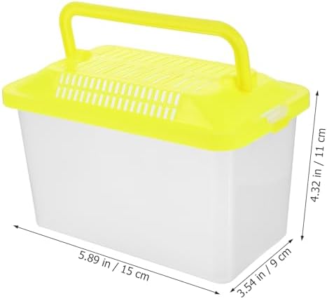POPETPOP Portable Handheld Fish Tank Transparent Aquarium for Turtles and Hamsters Lightweight Reptile Carrier Easy to Clean for Feeding Cover