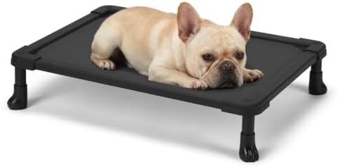Veehoo Elevated Dog Bed Small, Chew Proof Dog Bed Pre-Assembled, 24" x 17"