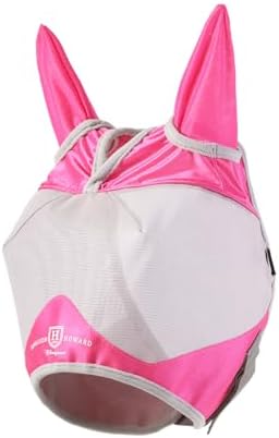 Harrison Howard Half Face Horse Fly Mask UV Protection and Breathable for Equine Use Comfortable Magenta S