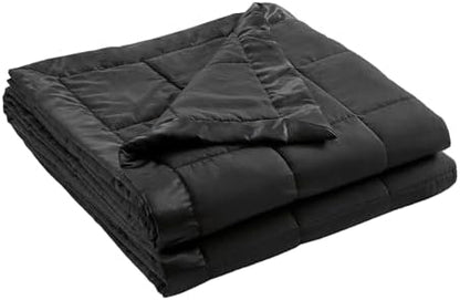 Madison Park Down Alternative Twin Size Blanket for Bed, Satin Trim, Black