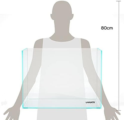 LANDEN Aquarium 60H 30 Gallon Ultra Clear Glass Rimless Fish Tank