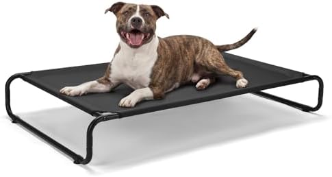 Veehoo Cooling Elevated Dog Bed, Outdoor Raised Dog Bed for Large Dogs