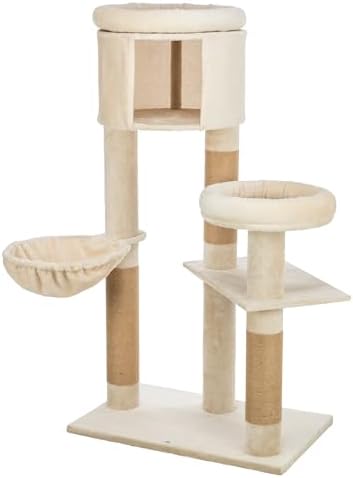 TRIXIE Aidan 53" Jute Cat Tree Tower - Posts, Hammock and Condo, Brown